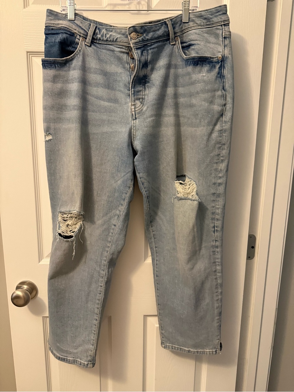 Maurices Light Blue Distressed Boyfriend Jeans